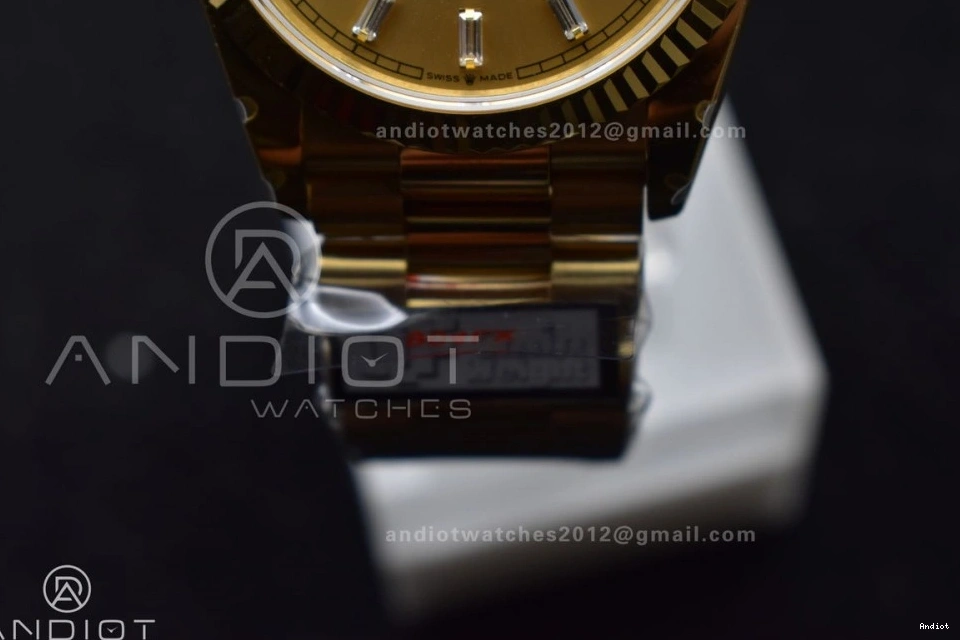 Diamond 904L QF with on vr3255 Dial (Gain Bracelet V5 YG Gold 36 Best Weight) DayDate Edition Steel President Stick 0425